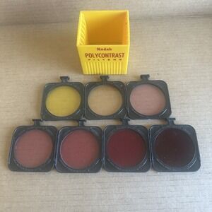 Vintage Kodak Polycontrast Filters Set with Yellow Case Darkroom Equipment 7pc